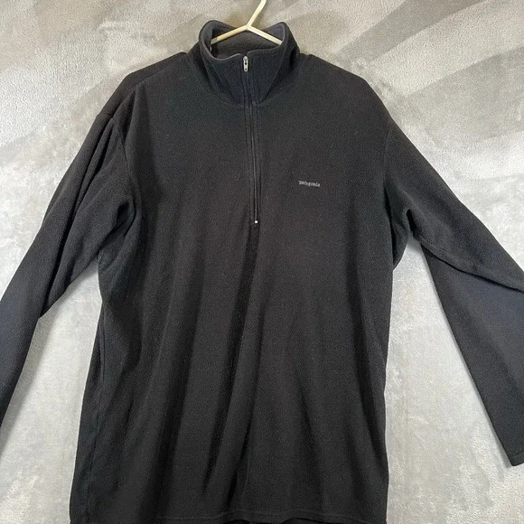 Patagonia Capilene Fleece Pullover 1/4 Zip Mens Large Black Expedition - Picture 2 of 9